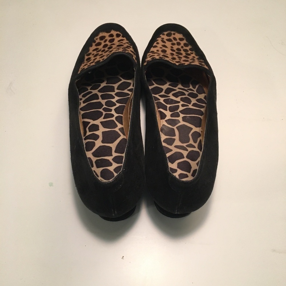 Martinez Valero Shoes Suede Black Euc Leopard Size 8